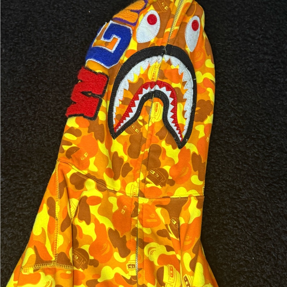 Orange Camouflage Shark Hoodie